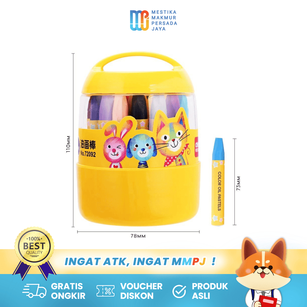 

Deli Crayon Oil Pastel 12 Warna - Krayon Minyak Warna Pastel Desain Barrel 72090