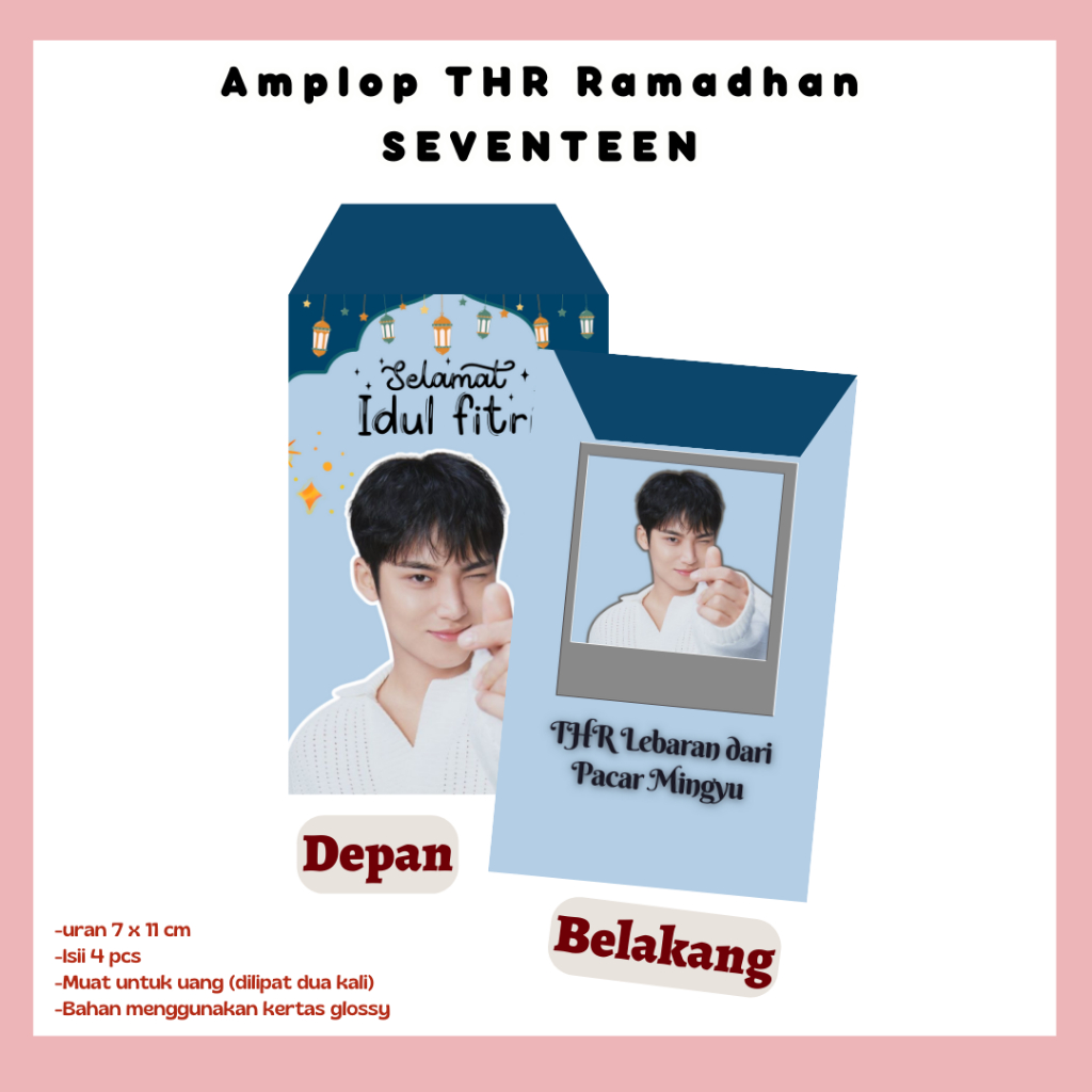 

Amplop Lebaran THR SEVENTEEN /Angpau Lebaran KPOP /Amplop SEVENTEEN SELAMAT HARI RAYA IDUL FITRI GANTENG