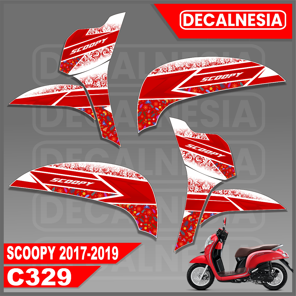 Striping Stiker Scoopy Esp 2019 2018 2017 Sticker Motor Variasi Simple Racing Keren List C329