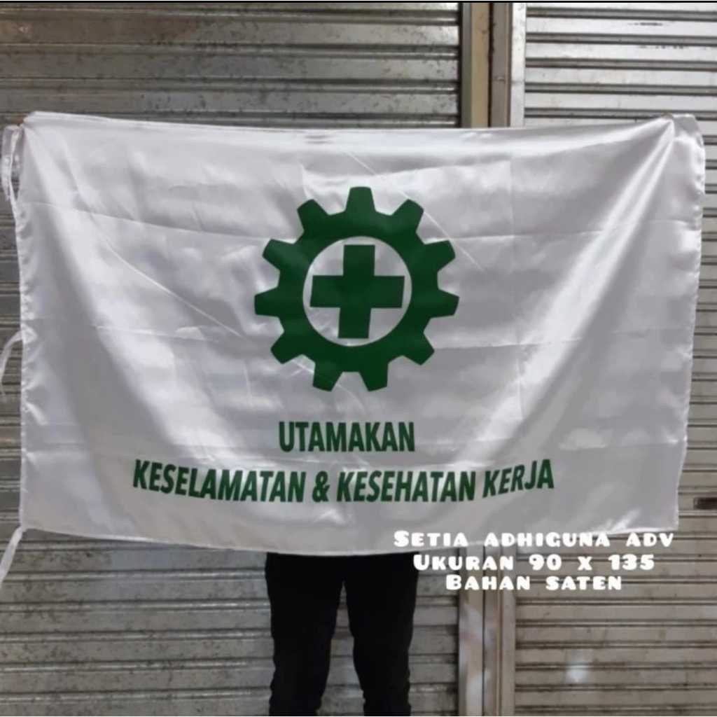 

bendera K3 standar depanaker ukuran 90 x 135 kualitas premium