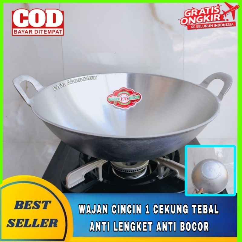 Wajan Cekung Cincin 1 Tebal Anti lengket Wajan Penggorengan Alumunium anti karat Wajan nasi goreng w