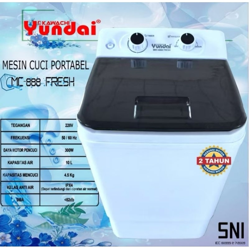 Yundai Washing Machine Mesin Cuci Portabel MC-888