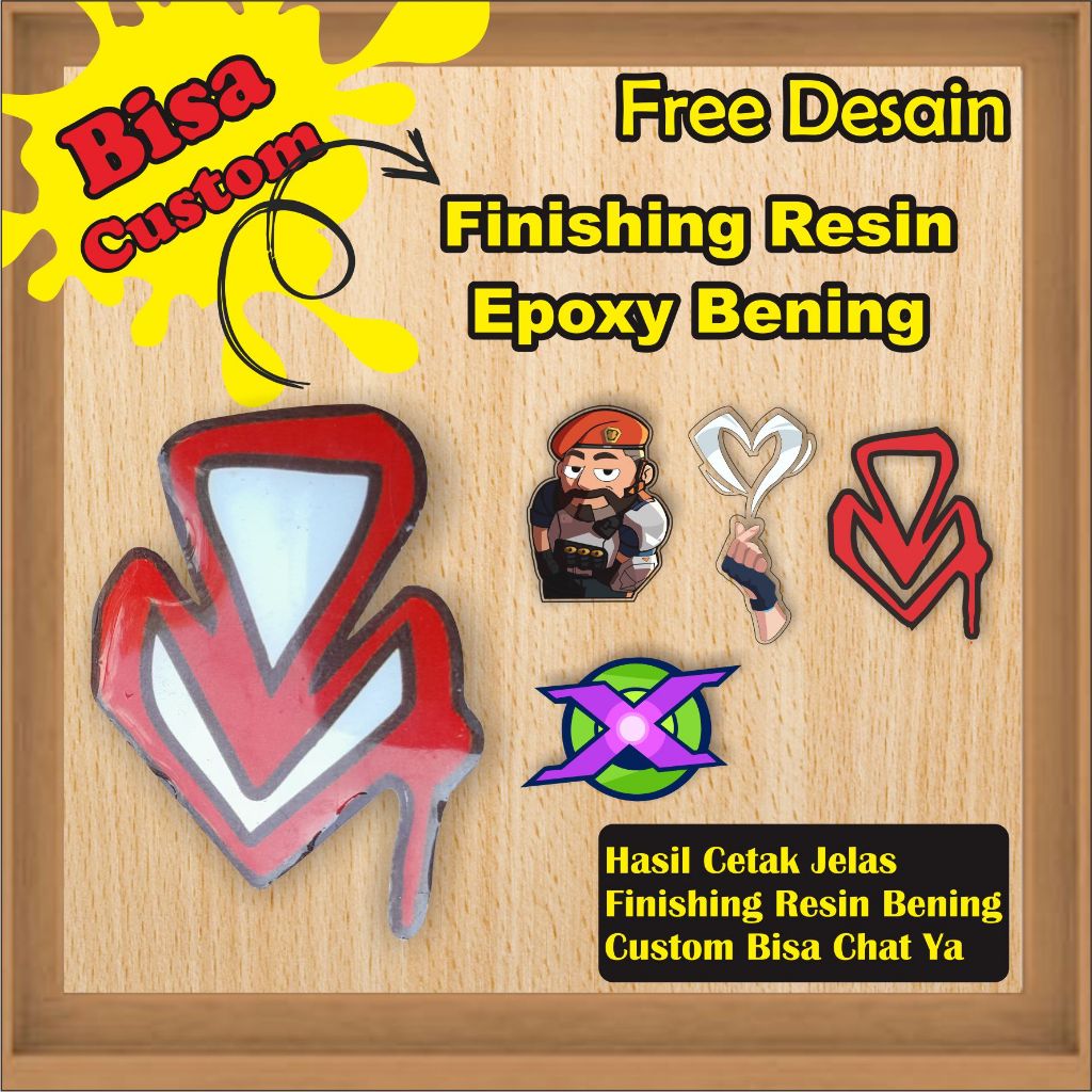 

[Bisa Custom] Stiker Emblem Stiker Timbul Valorant Finishing Resin Epoxy Bening Murah
