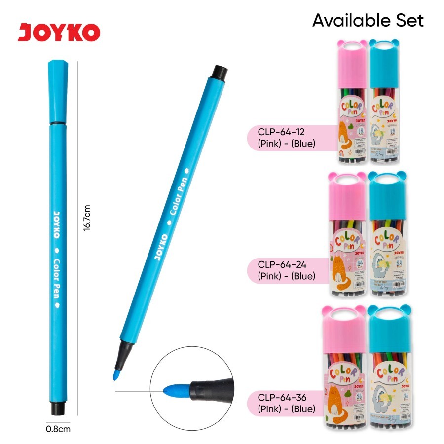 

D3W! Color Pen Pulpen Pena Warna Joyko CLP-064 SPIDOL