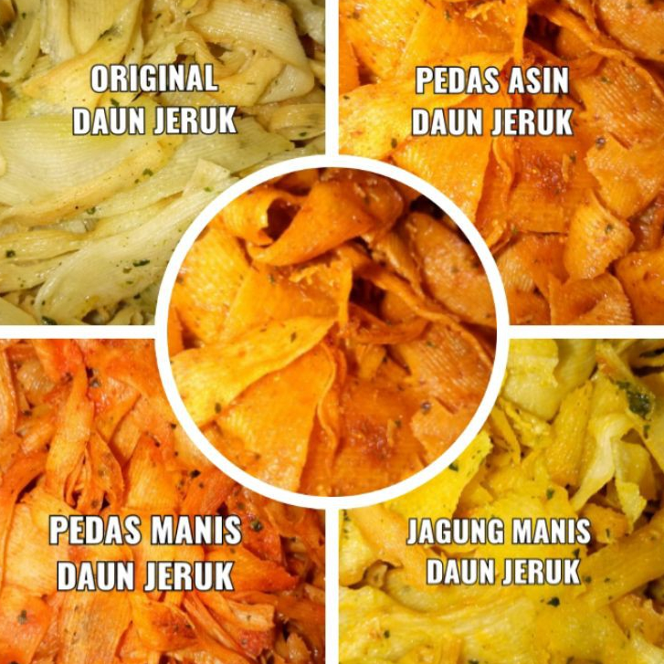 

Keripik Singkong Pedas Daun Jeruk 1kg
