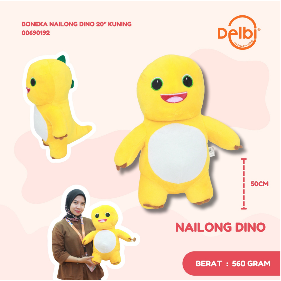 BONEKA NAILONG DINO 20" KUNING BONEKA NAILONG