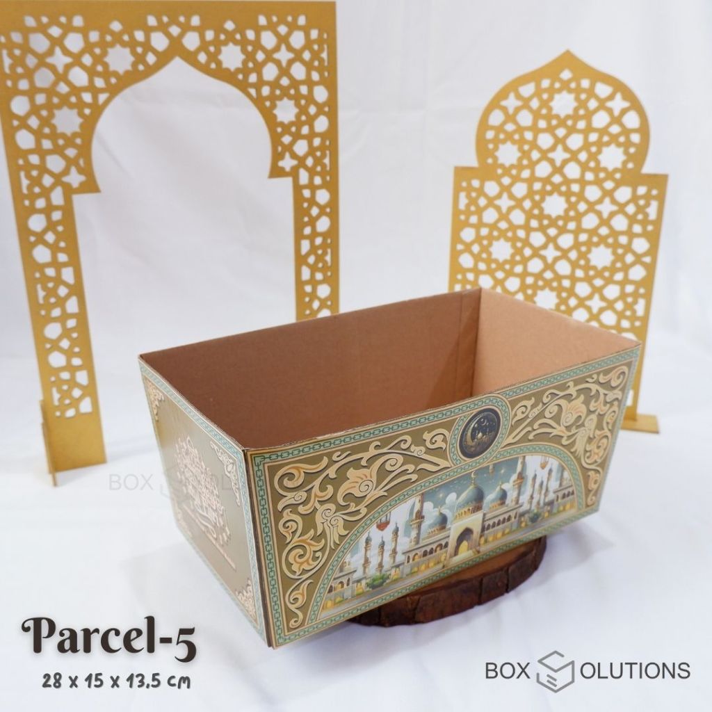 

box parcel-5 eid / box hampers parcel lebaran / box toples kue kering idul fitri - 28x15x13,5 cm
