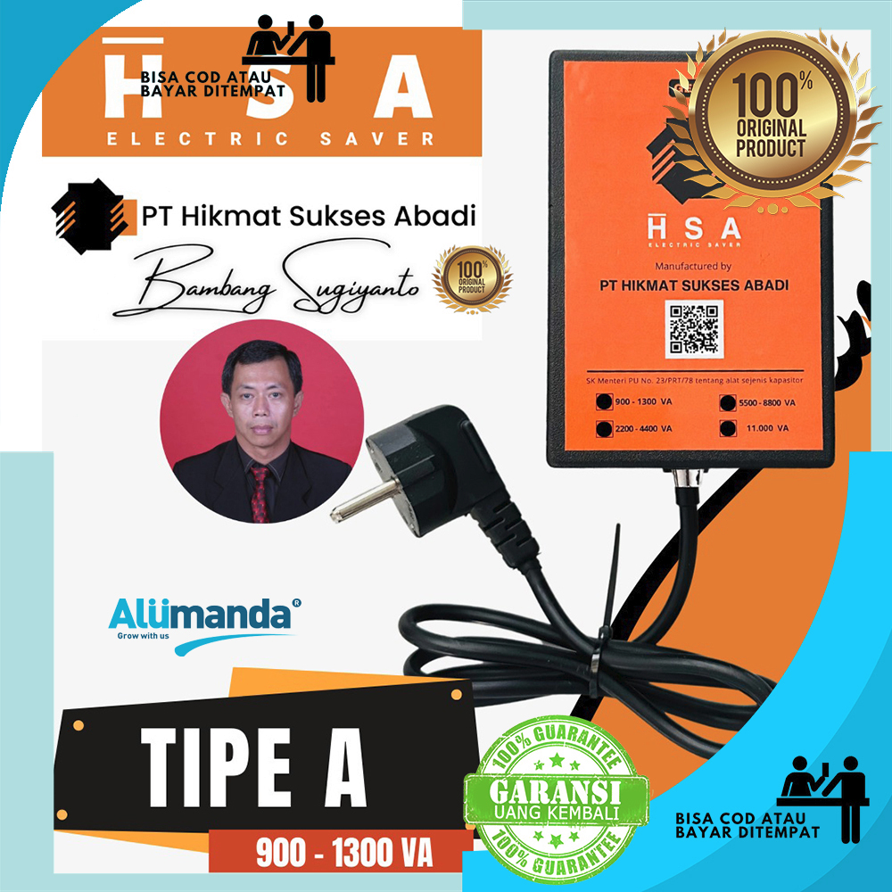 PENGHEMAT DAYA LISTRIK RUMAH 900 - 1300 WATT TIPE A HSA ELECTRIC SAVER ALAT PENGHEMAT LISTRIK TOKEN
