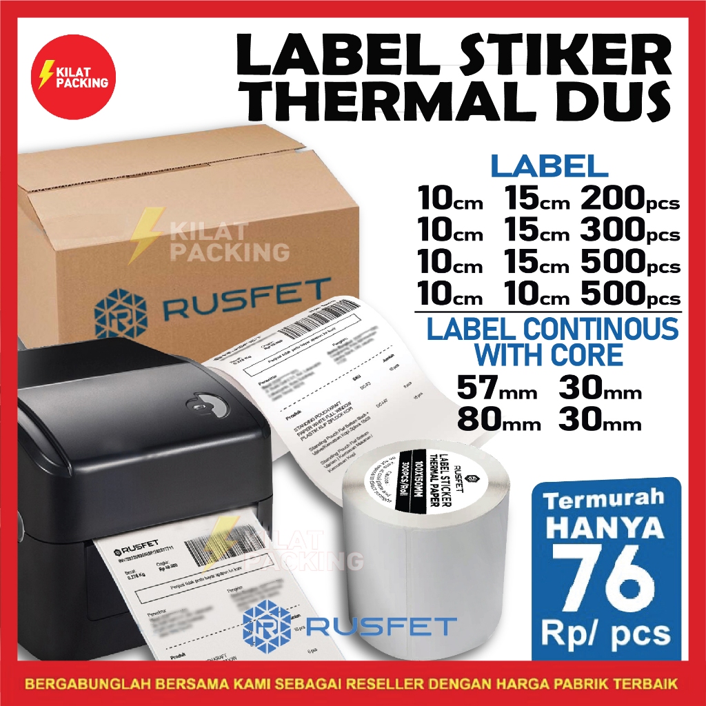 

Stiker Thermal Resi Label Thermal Roll Label Resi A6 Rusfet DUS