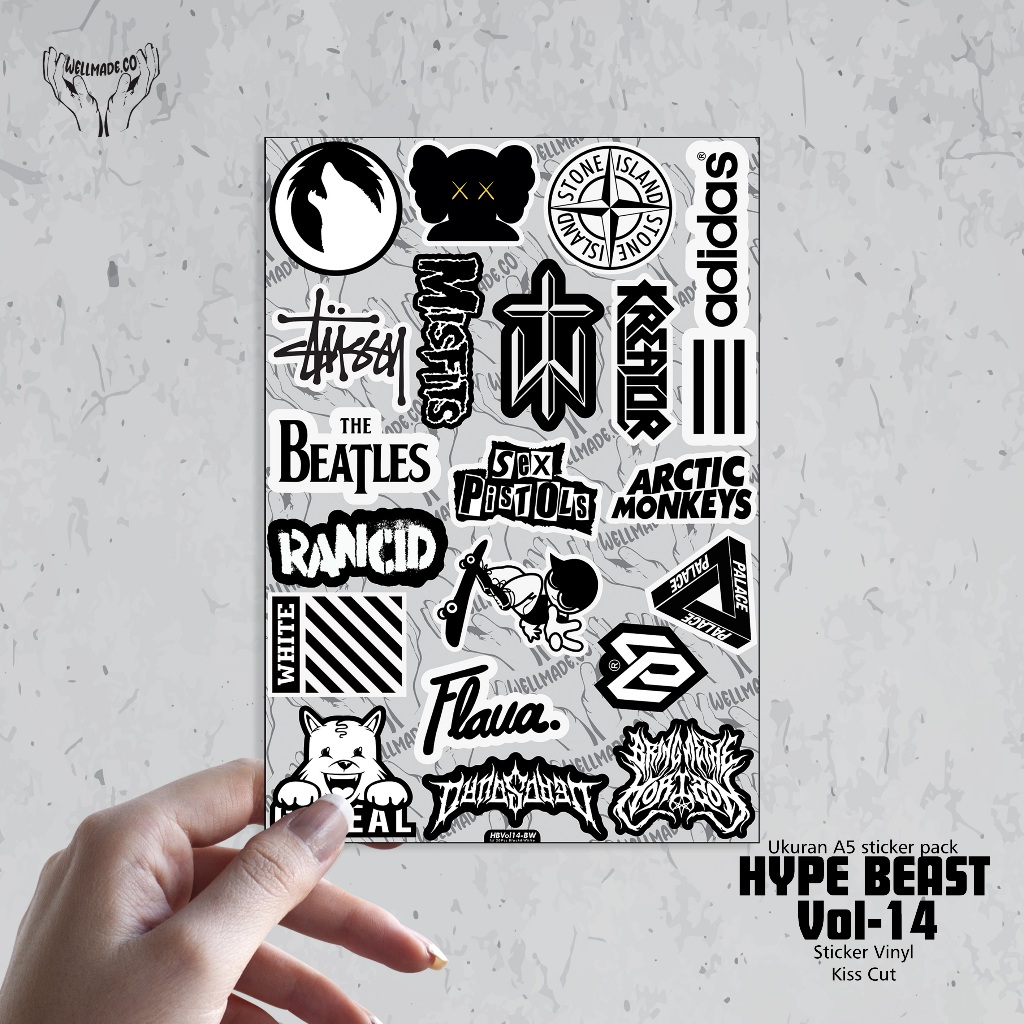 

Sticker Pack HYPE BEAST Tumblr Helm Laptop VOL14 BLACK AND WHITE