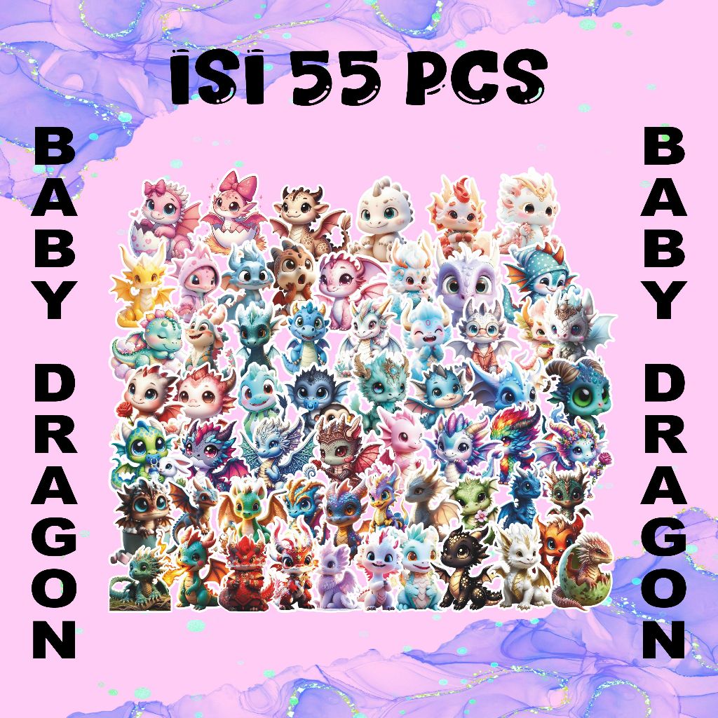 

Stiker Pack Kartun Baby Dragon 3D Lucu, Stiker Koleksi Anak - Anak Isi 55 PCS – Vinyl Waterproof, Awet & Kualitas Premium!