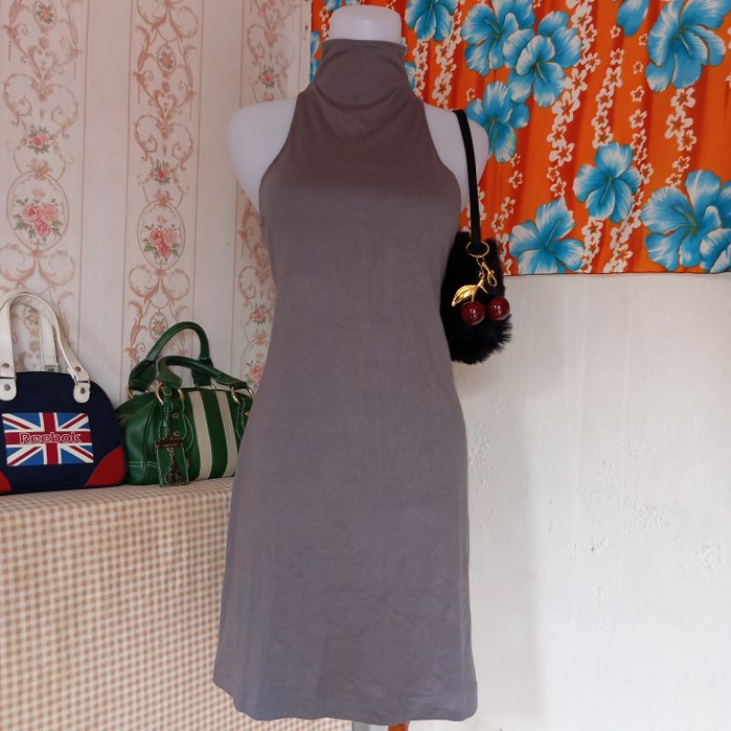 VINTAGE NORMA KAMALI TURTLENECK SLEEVELESS MINI DRESS 90S MINIMALISM