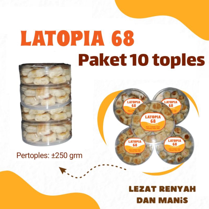 

Paket 10 Toples Kue Kering Bakpia Latopia 68 Jogja Makanan Cemilan Oleh oleh Khas Spesial Lebaran