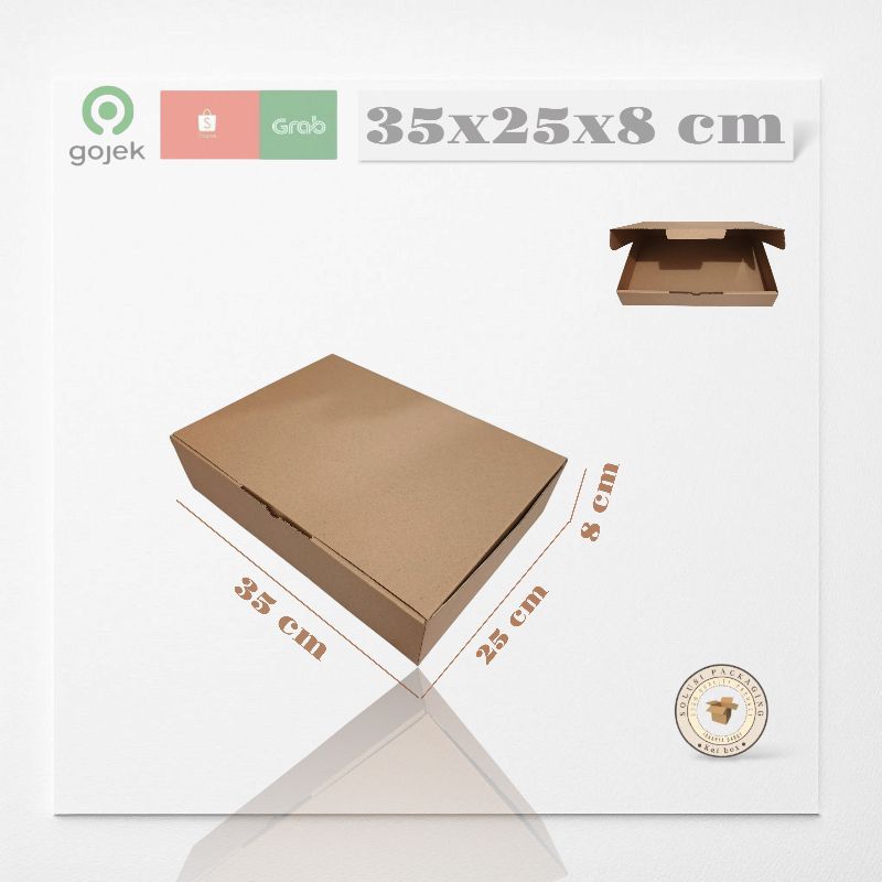 

kardus ukuran 35x25x8 cm die cut model pizza