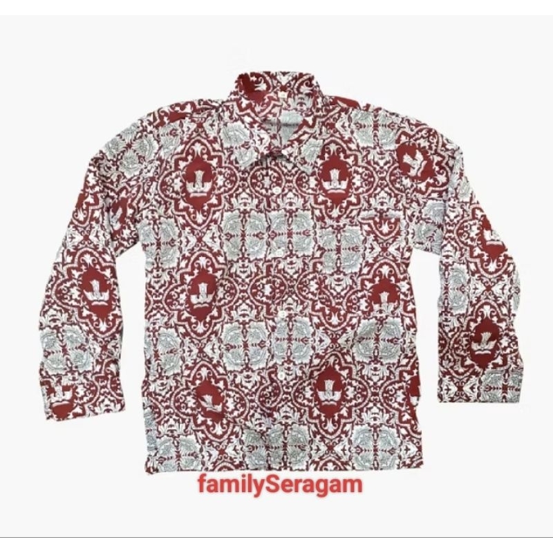 Batik SD Negeri/Baju Batik Sekolah SD/Batik Sekolah SD Motif Bangsa Merah