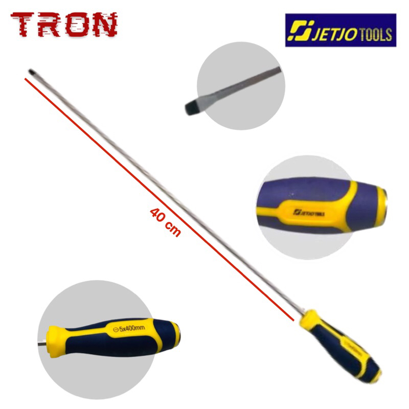 Obeng Minus Magnet Plus JETJO TOOLS 5 x 400mm Panjang 40 cm