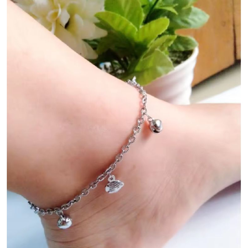 Gelang kaki silver kerinci titanium asli tidak Berkarat bisa Dipakai sehari hari