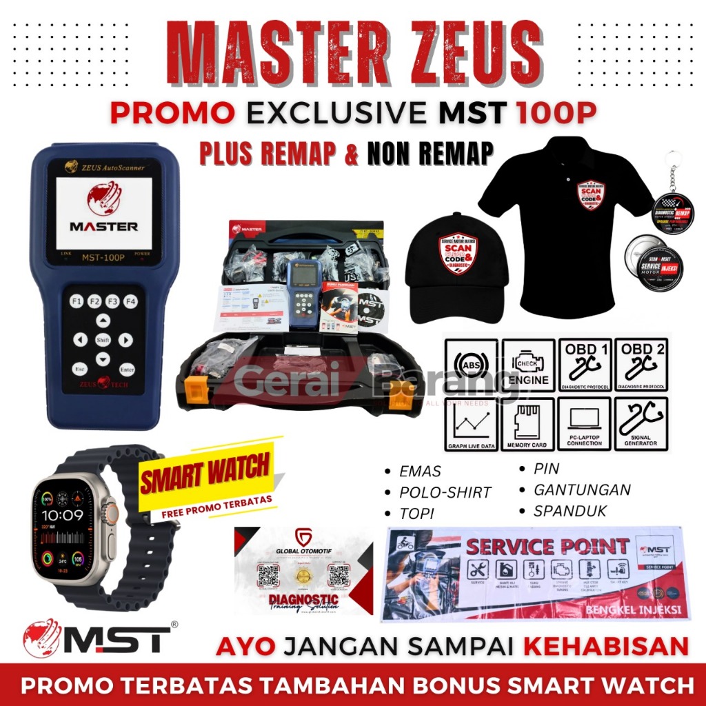 Scanner Motor Injeksi Universal ZEUS MST-100P 12 Merk Motor