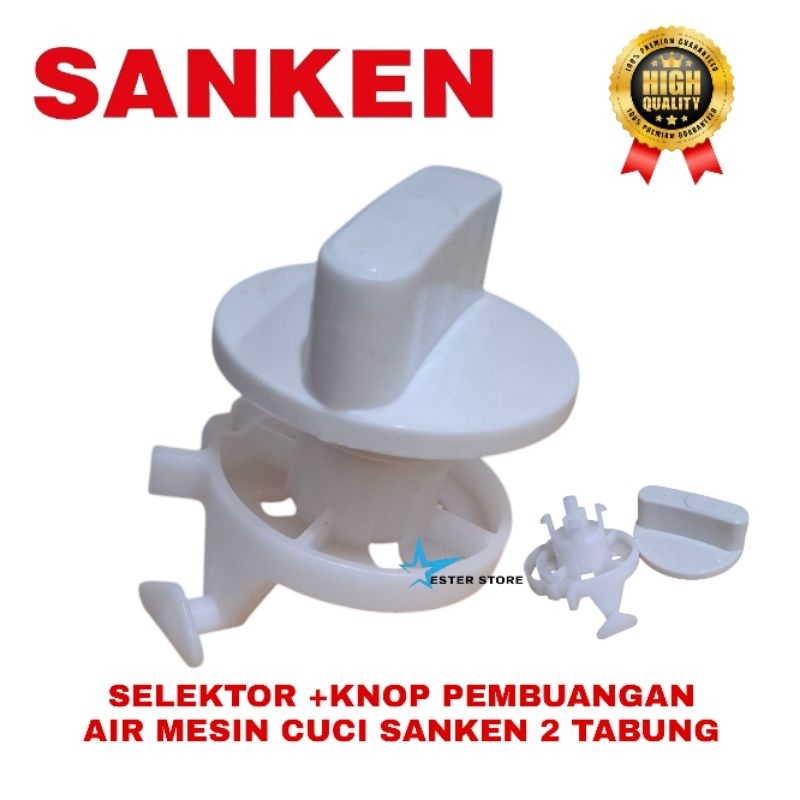 Selektor selector+knop pembuangan air mesin cuci Sanken 2 tabung