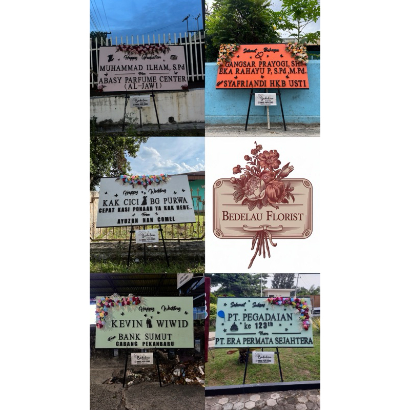 PAPAN BUNGA PEKANBARU | KARANGAN BUNGA PEKANBARU MODEL RUSTIC SINGLE