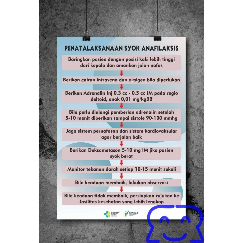 

Poster Syok Anafilaktik Berbagai Pilihan bahan dan Ukuran (Art Paper, Pearl, A3+, 40x60 cm dan 60x90cm)