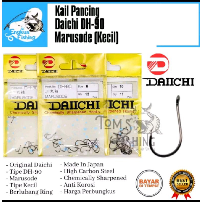 original mata kail/pancing DAICHI DH-90 marusode(kecil) no1 sampai no10