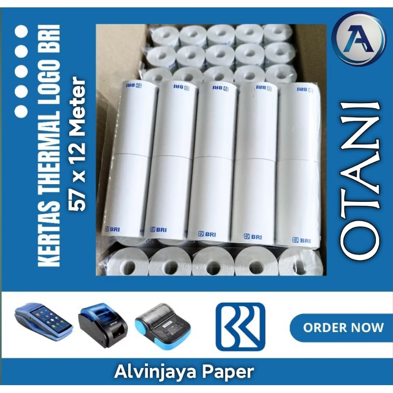 

Paket 10 Roll Original Otani Kertas EDC Logo BRI 57x33