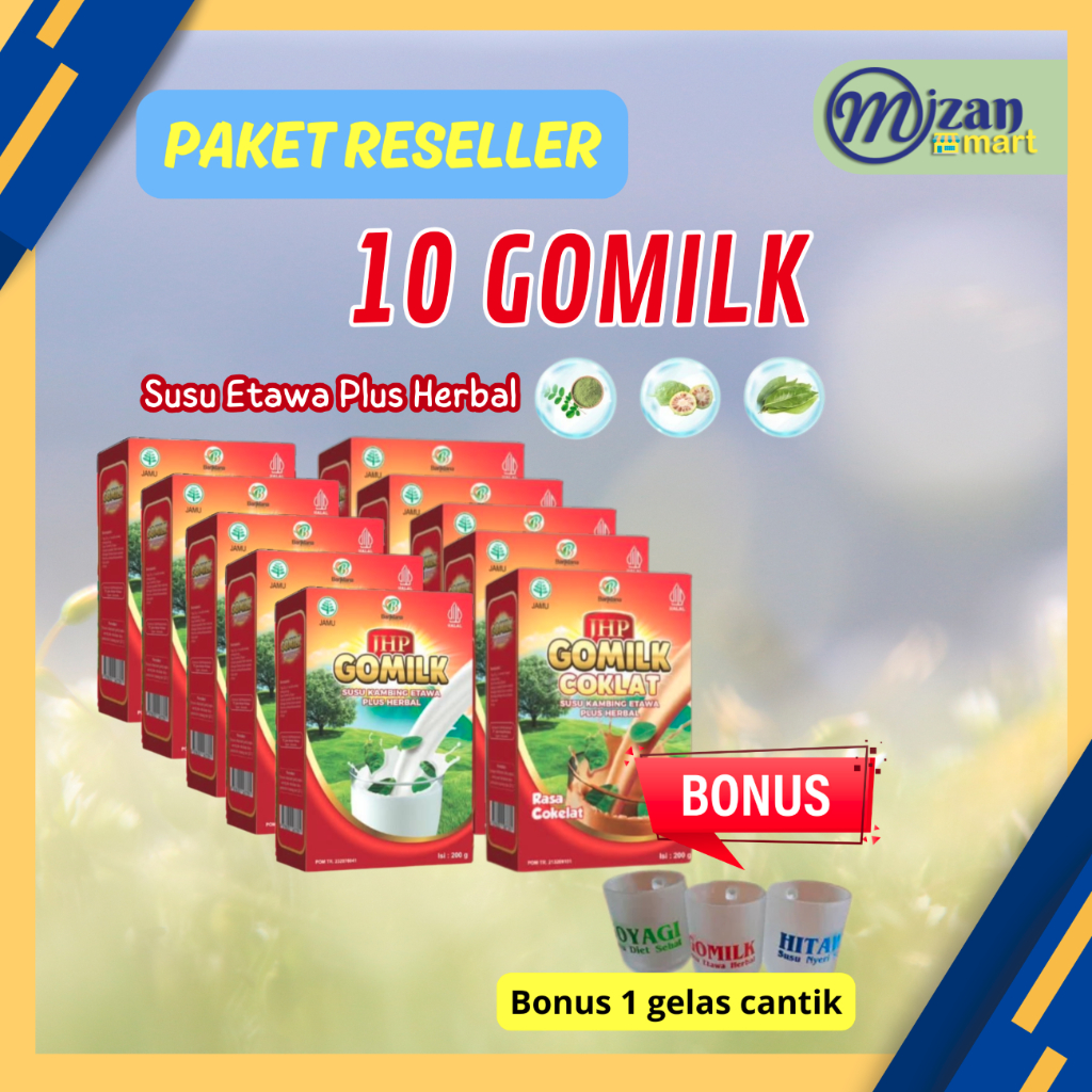 

PAKET RESELLER !!! 10 GOMILK Gratis Gelas Cantik Khusus Mitra Bariklana