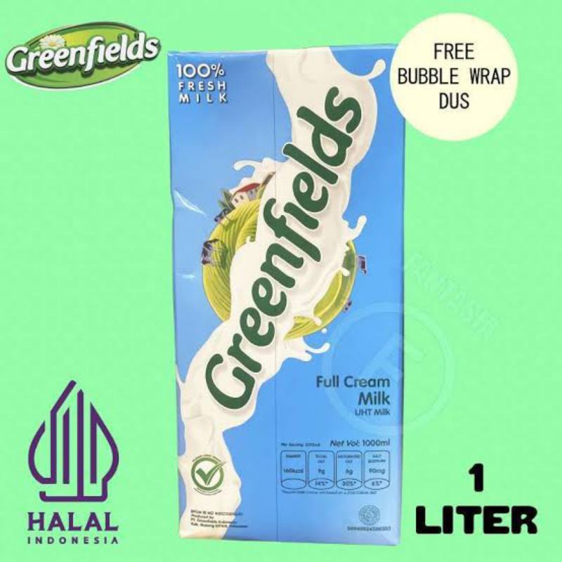 

[Twinpack & Triplepack] Full Cream 1 Liter 1L 1000mL Plain Susu UHT Greenfields Food Service