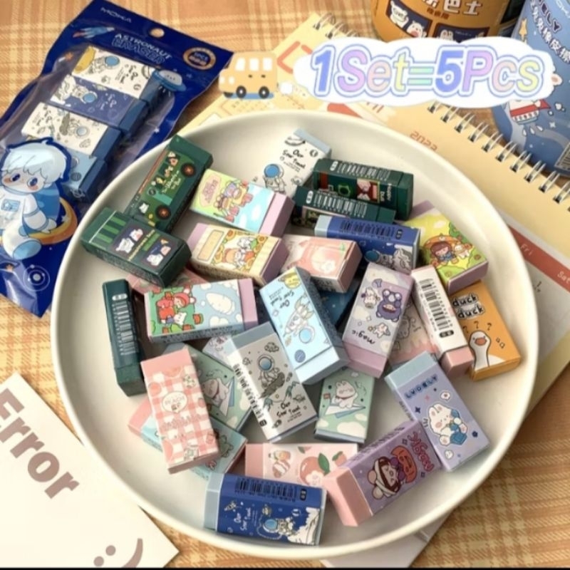 

PENGHAPUS PENSIL 1 SET ISI 5PCS/PENGHAPUSMOTIF/PENGHAPUS KARTUN