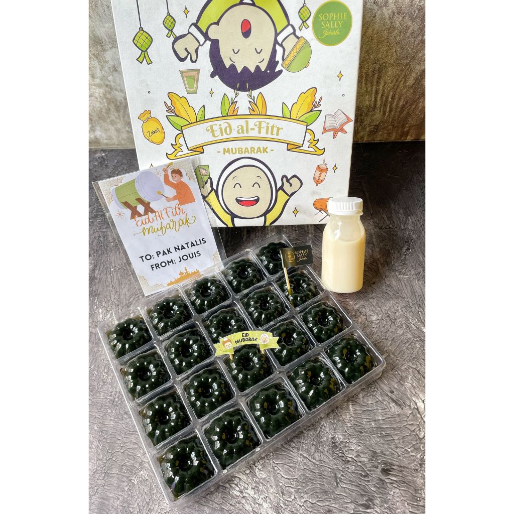 

Cincau Jelly Pandan isi 20 - Paket Hampers Idul Fitri / Lebaran Edition - READY