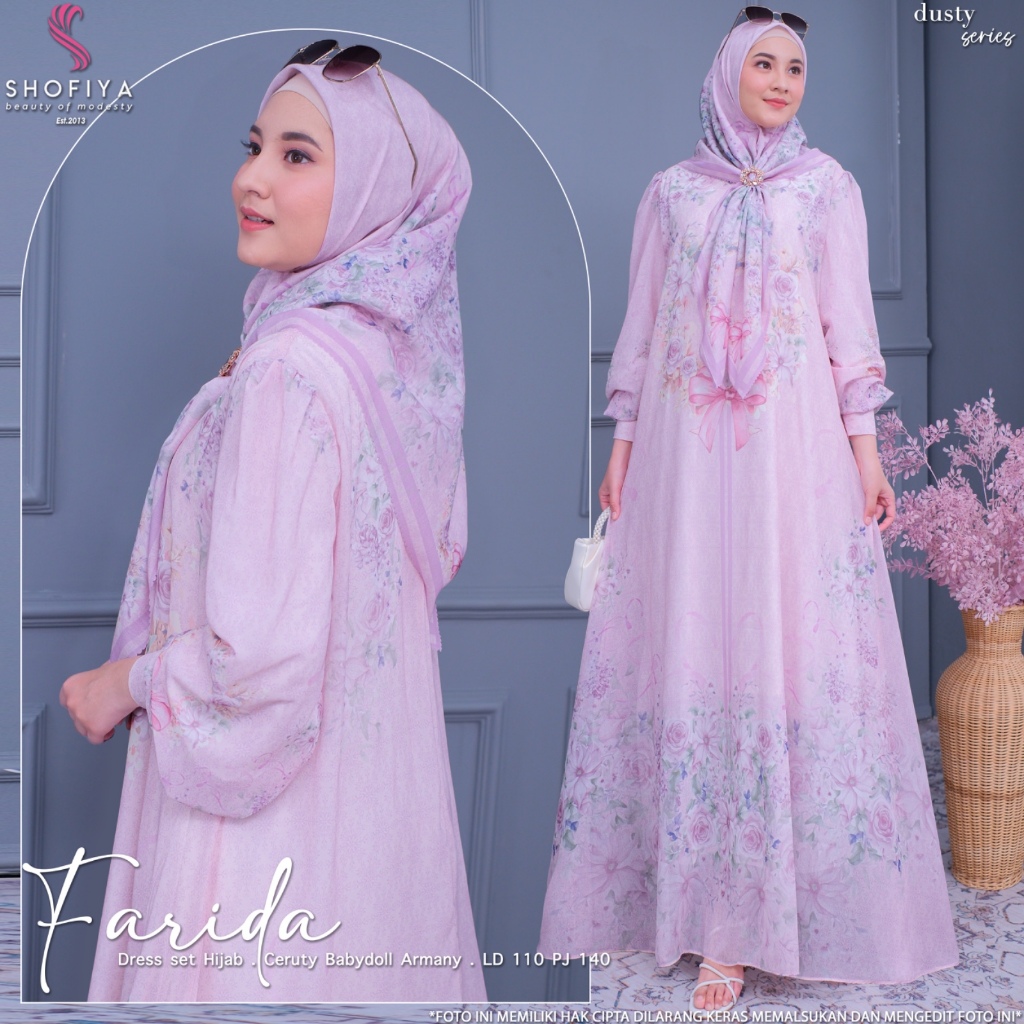 FARIDA ONESET HIJAB FREE ORIGINAL SHOFIYA CERUTY BABYDOL ARMANI