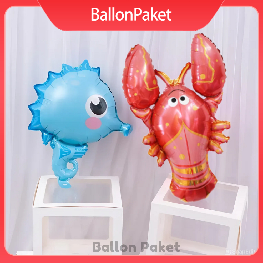 Balon Foil Animal Laut Lobster Jumbo Binatang Bawah Laut / Balon Hewan Lobster Jumbo