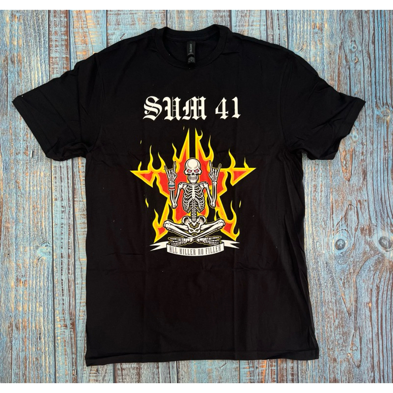 [ORI] Kaos T-Shirt Band Sum 41 - Skeleton EU Tour 2022 Official Merchandise Kaos Pria