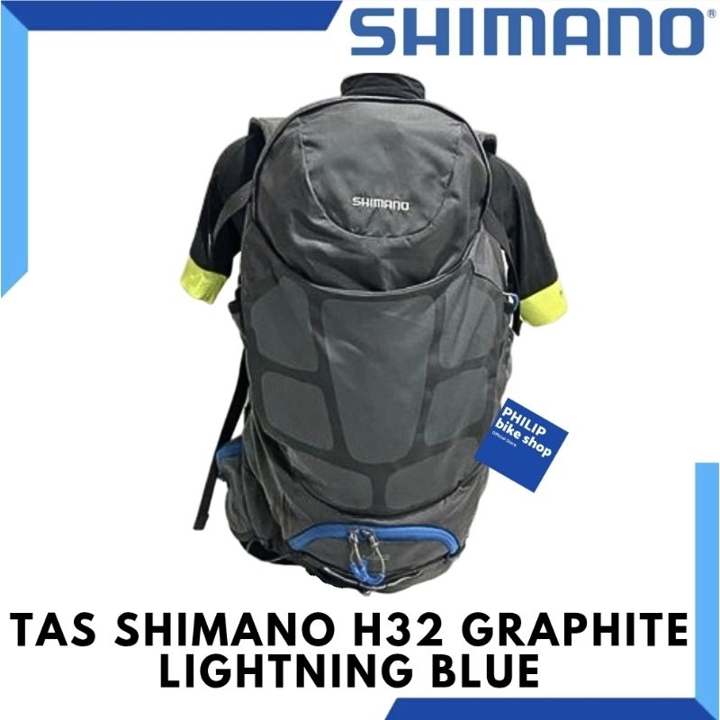 Tas Backpack Shimano H32 Graphite Lightning Blue 32 Liter Abu Tas Carrier