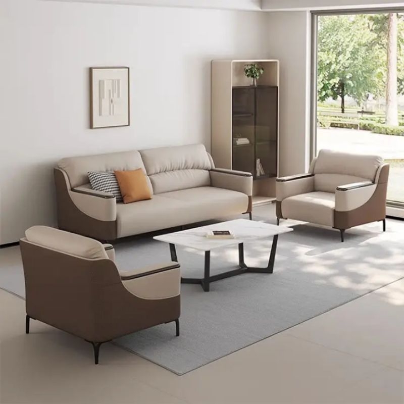 sofa kulit Modern minimalis sofa ruang tamu elegant