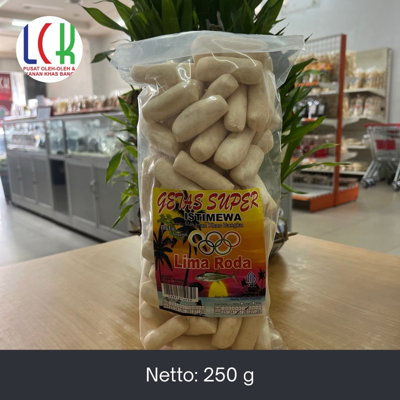 

kerupuk getas panjang cap lima roda 250 gr