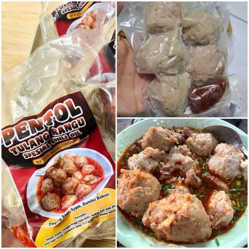 

Pentol tulang Rangu isi 5 / Frozen Bakso urat Tulang rangu / Pentol pedas chili oil