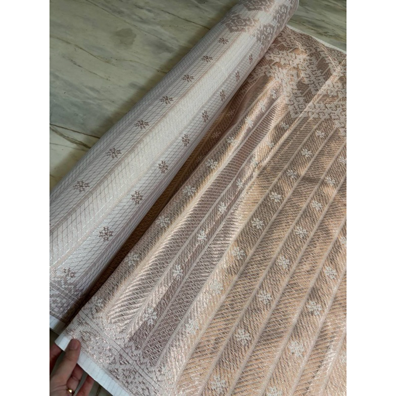 Rb Kain Songket Bahan Rok Bawahan Kebaya Motif 3 Warna Baby Pink Rosegold