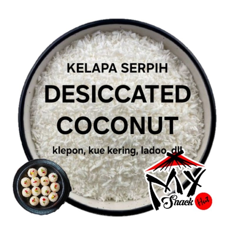 

DESICCATED COCONUT 100GR TEPUNG KELAPA PARUT KERING KLAPA LOW FAT PUTIH BERSIH ROTI KUE CAKE HALAL