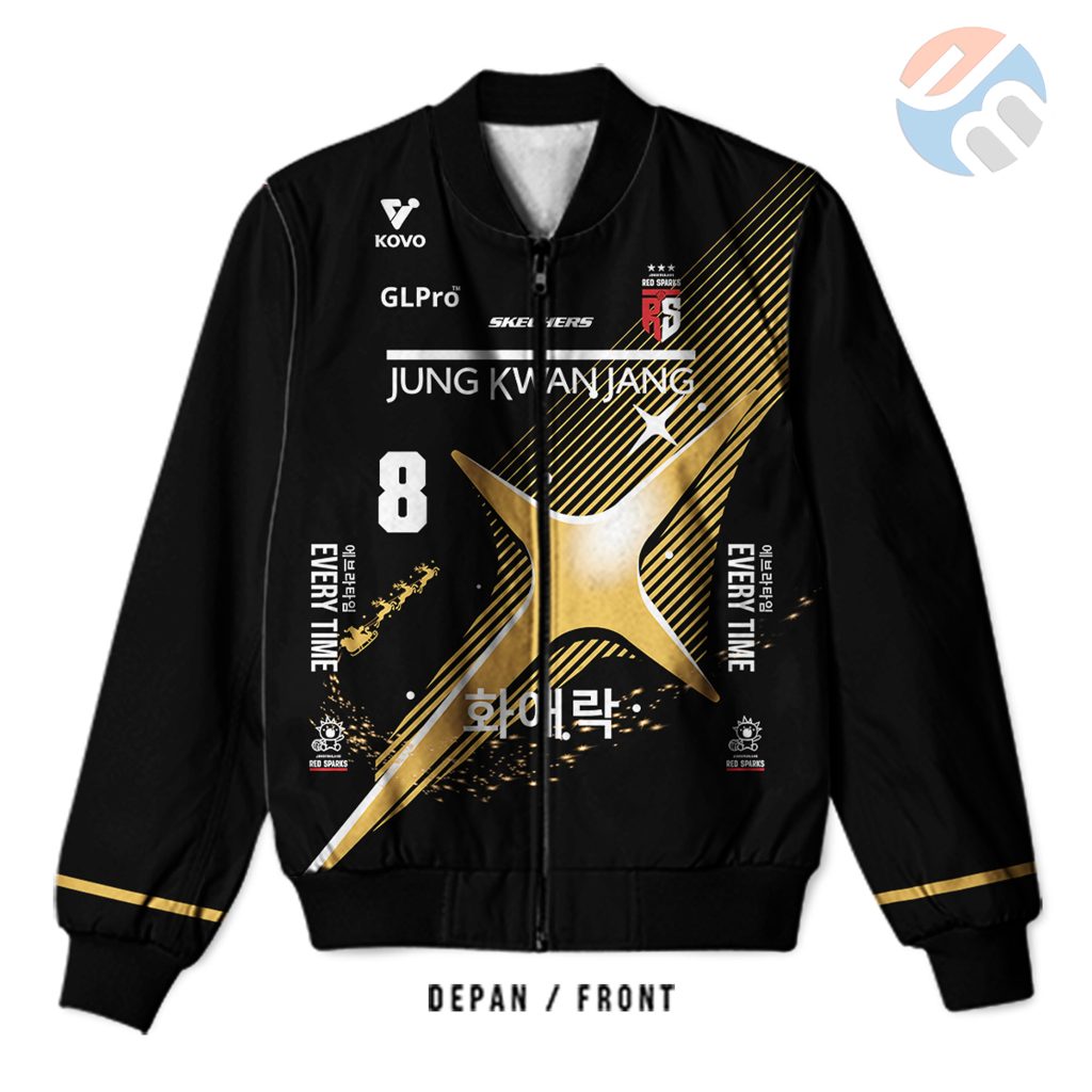 Sagala - Jaket/Bomber/JERSEY VOLI RED SPARKS SPECIAL CHRISTMAS BLACK GOLD Pria & Wanita Dewasa