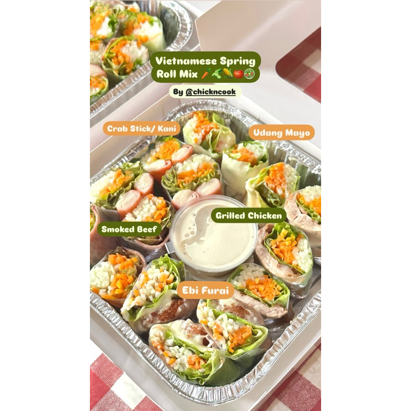 

Vietnamese Spring Roll PLATTER/ BEBAS PILIH 5 LAUK TULIS DI NOTE