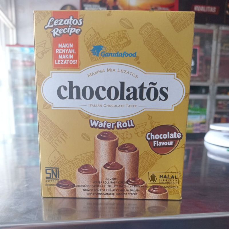 

Chocolatos Wafer Roll 1 pack Isi 24 Pcs