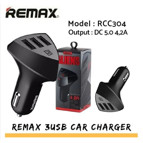 CHARGER MOBIL REMAX ALIENS 3 USB | Car Charger 3 Output USB Alien series /  charger mobil fast charg
