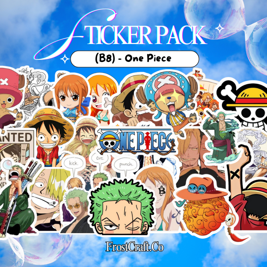 

COD✨ 25 Pcs Stiker One Piece Anime Kartun Film Paper Vinyl Dekorasi Laptop Koper Tumbler Kulkas DIY