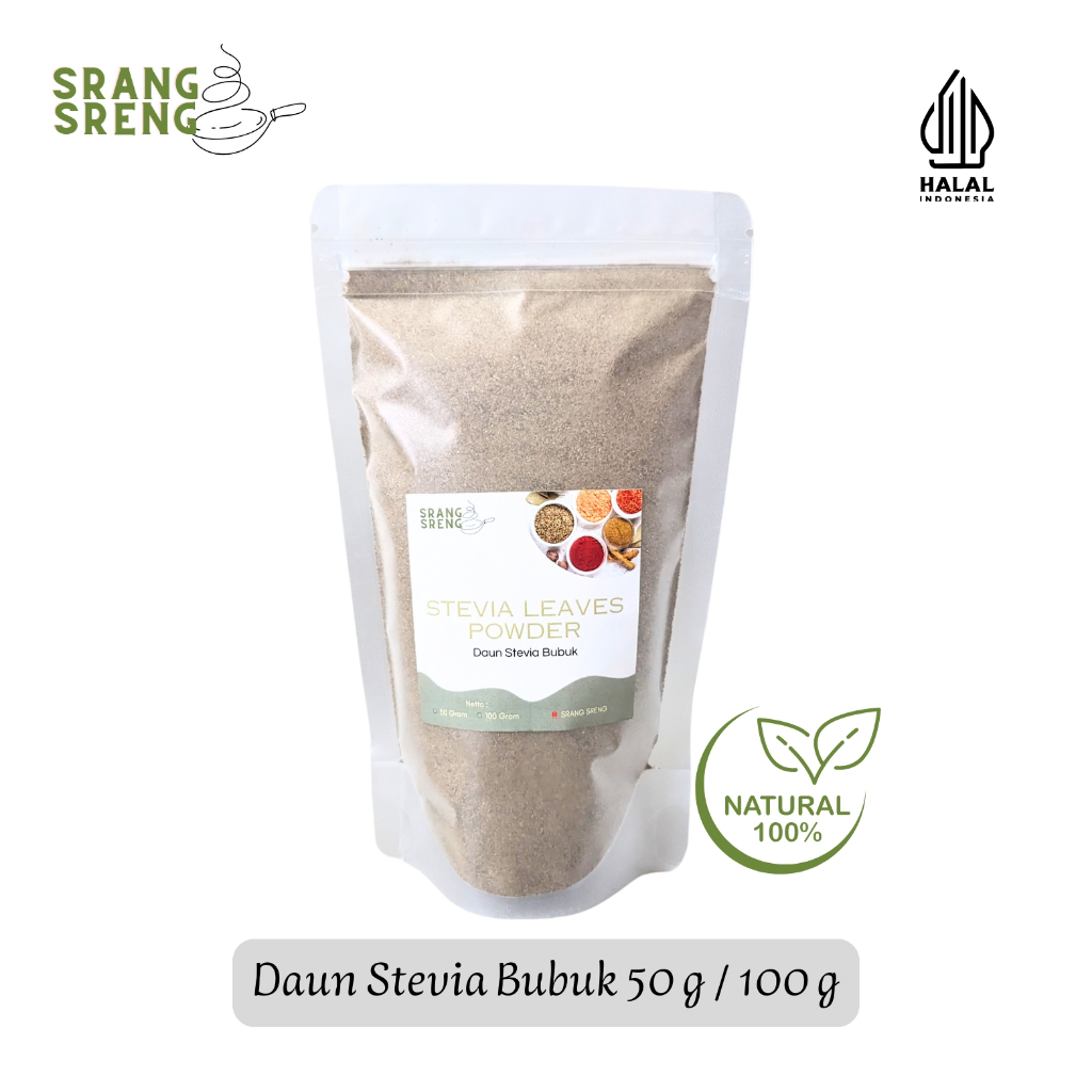 

Daun Stevia Bubuk 50 g & 100 g | Stevia Leaves Powder | Pemanis Alami Pengganti Gula