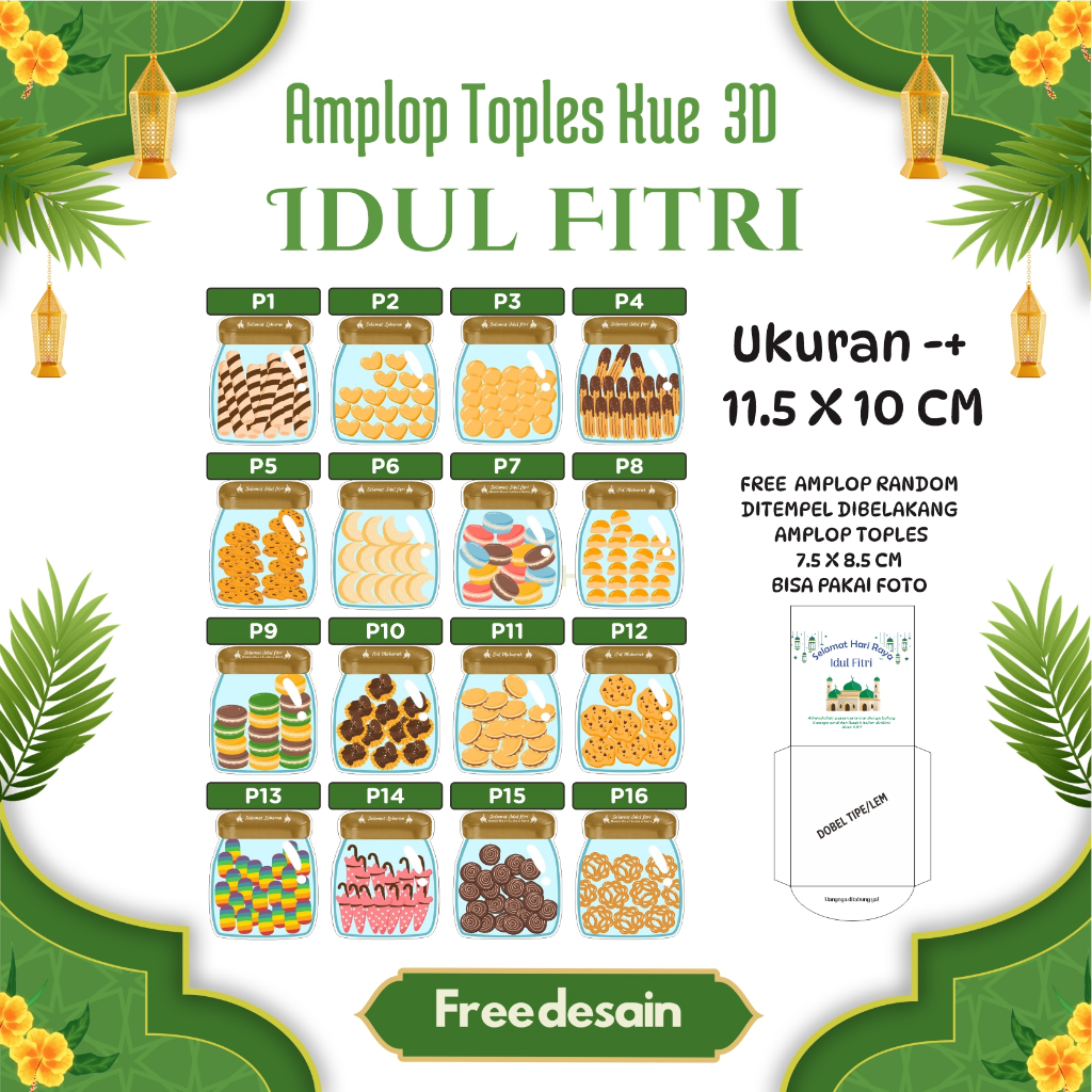 

Amplop Topples Kue 3D Idul Fitri Bonus Amplop Bisa Pakai Foto