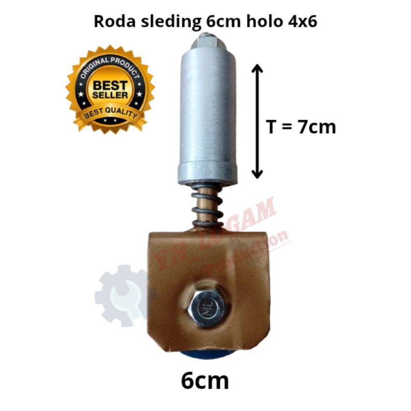 Roda pagar sleding 6cm holo 4x6, Roda sleding holo 4x6