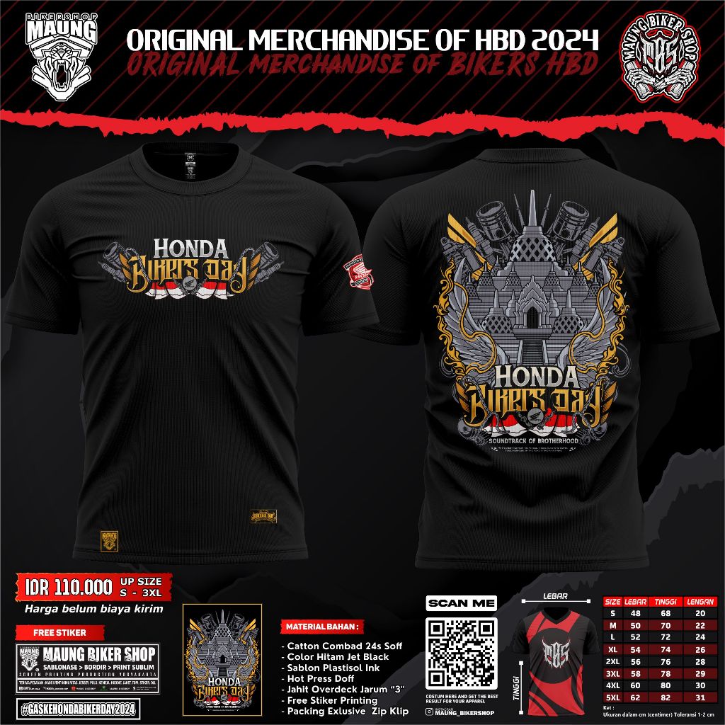 MAUNG_KAOS HONDA BIKER DAY 2024 | KAOS HONDA BIKER DAY | KAOS HONDA BIKER DAY 2024