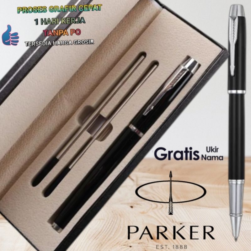 

Bollpoint Mewah Premium GiftBox Business Set Refill Pen Parker Stainless Clip Gratis Grafir Nama
